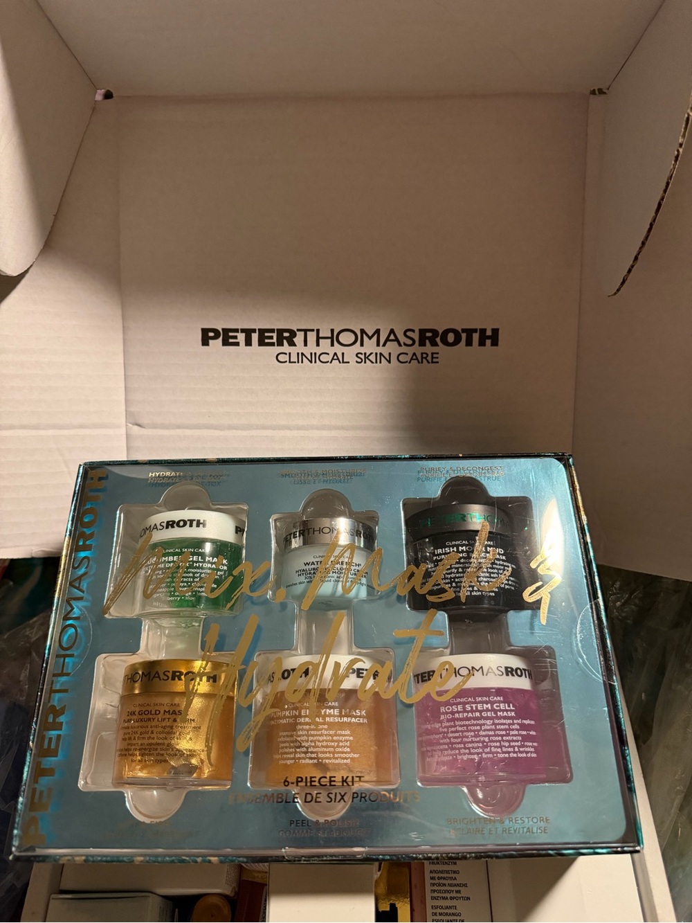 Peter Thomas Roth Blue Teal and Gold 6-Piece Face Mask Set